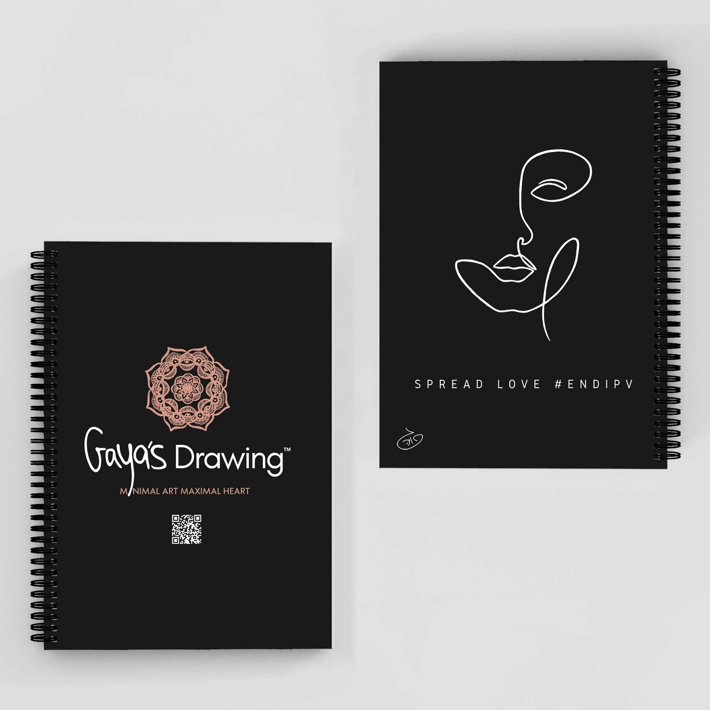 One Line Flower - Sunny Notebook | Gaya's Drawing | מחברת ספירלה עם הציורים של גאיה