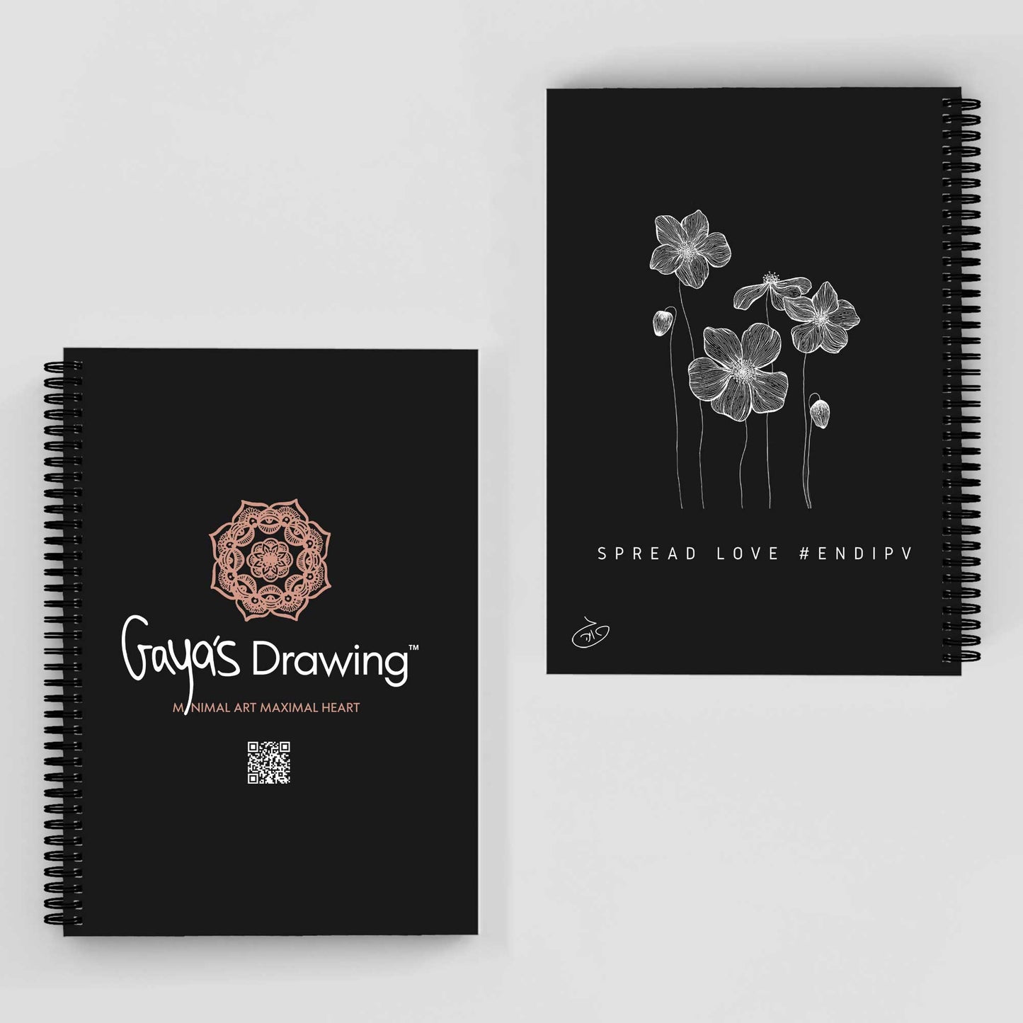 Poppies Flowers Notebook | Gaya's Drawing | מחברת ספירלה עם הציורים של גאיה