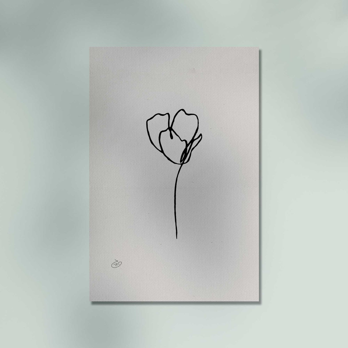 פוסטר One Line Flower - Camila Poster ציור מקורי של גאיה המקדם את המודעות לאלימות בין בני זוג בכלל וכלפי נשים בפרט