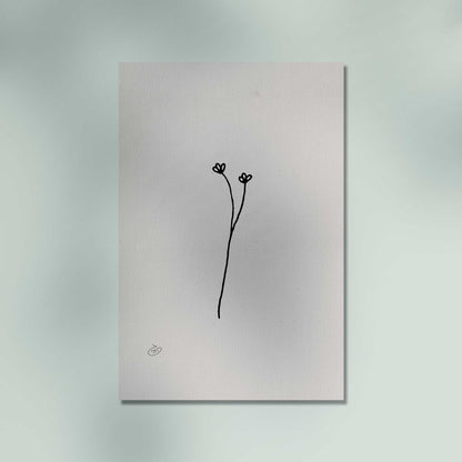 פוסטר One Line Flower - Emma Poster ציור מקורי של גאיה המקדם את המודעות לאלימות בין בני זוג בכלל וכלפי נשים בפרט