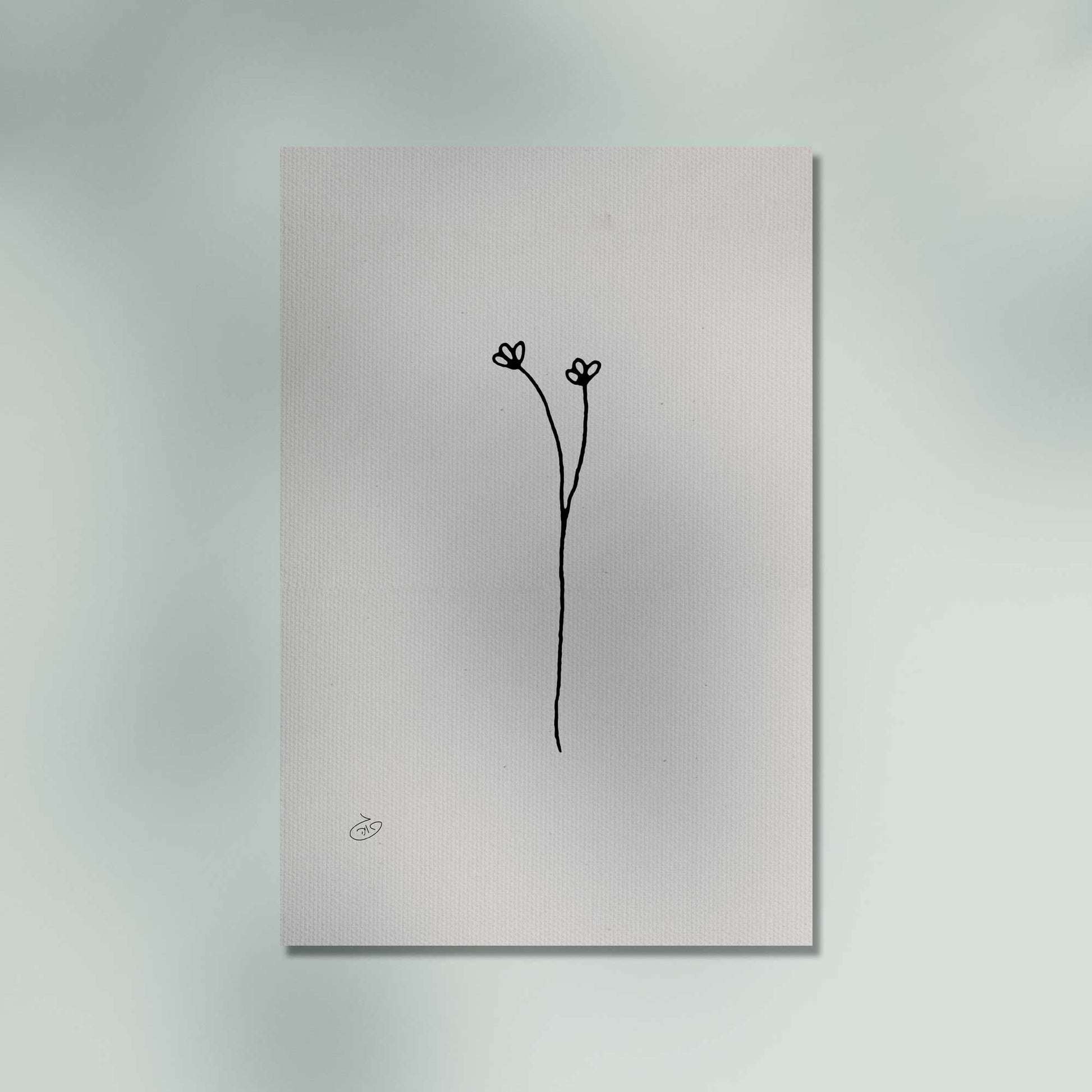פוסטר One Line Flower - Olivia Poster ציור מקורי של גאיה המקדם את המודעות לאלימות בין בני זוג בכלל וכלפי נשים בפרט
