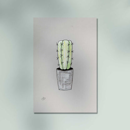 פוסטר Succulent Cactus Poster ציור מקורי של גאיה המקדם את המודעות לאלימות בין בני זוג בכלל וכלפי נשים בפרט