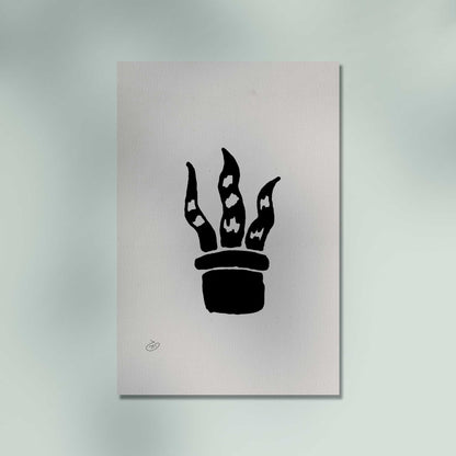 פוסטר Succulent Snake Poster ציור מקורי של גאיה המקדם את המודעות לאלימות בין בני זוג בכלל וכלפי נשים בפרט