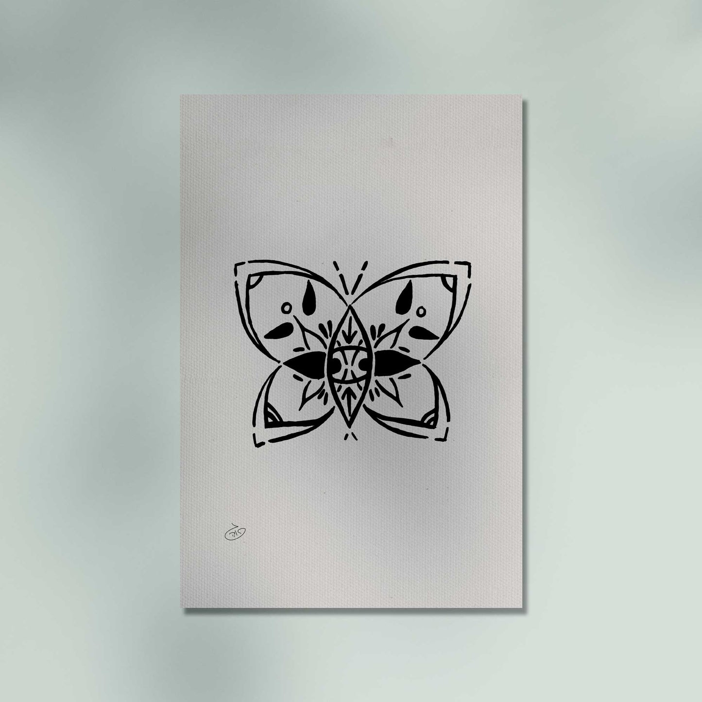 פוסטר Butterfly Poster ציור מקורי של גאיה המקדם את המודעות לאלימות בין בני זוג בכלל וכלפי נשים בפרט