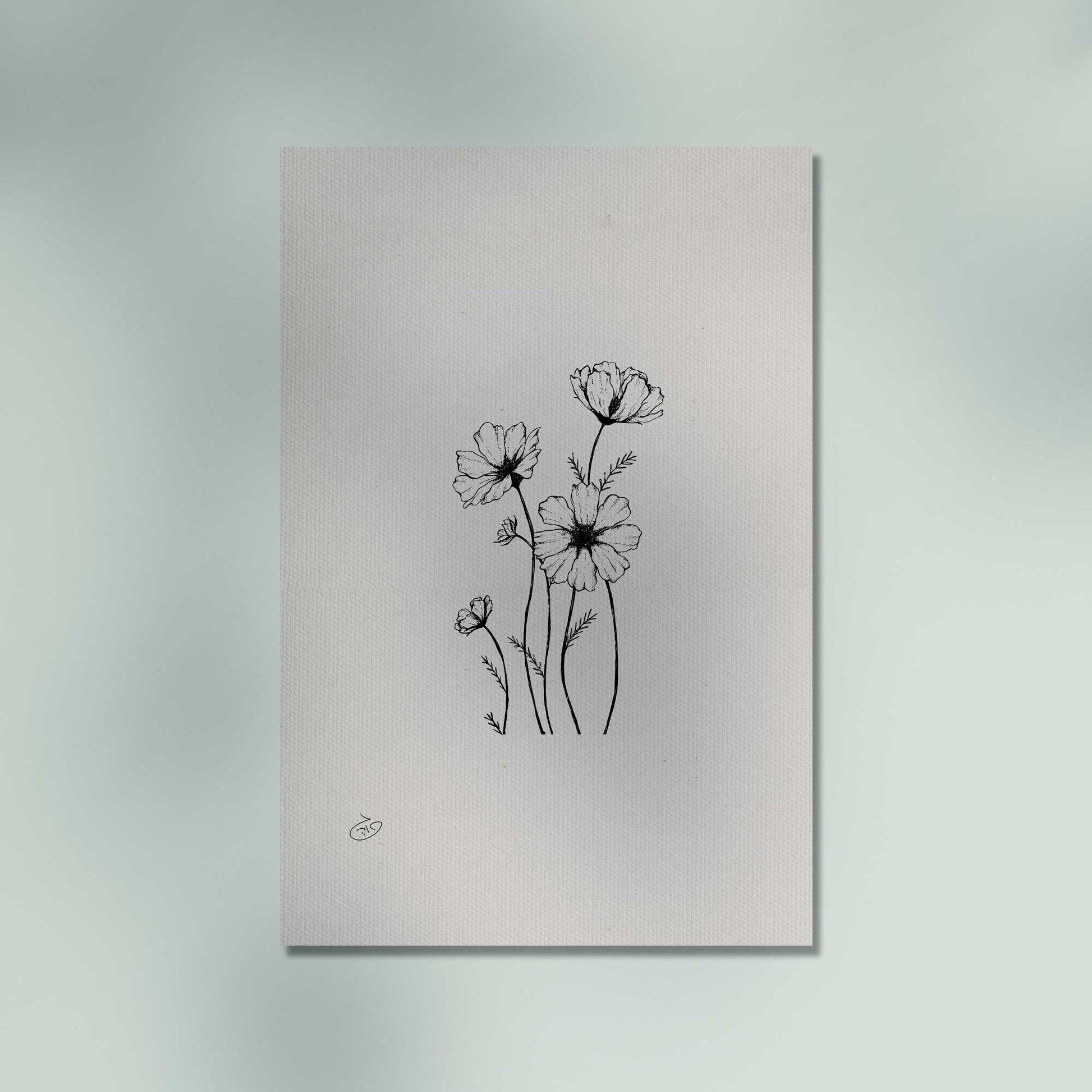 פוסטר Valentina Flowers Poster ציור מקורי של גאיה המקדם את המודעות לאלימות בין בני זוג בכלל וכלפי נשים בפרט