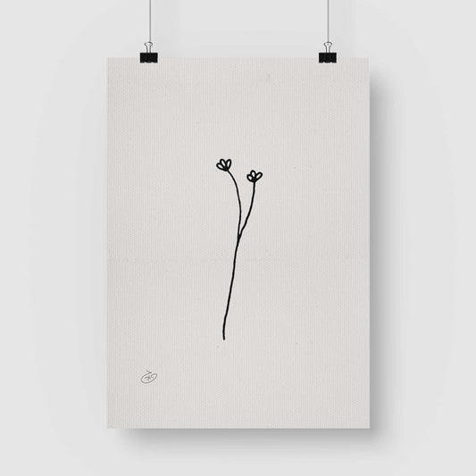 פוסטר One Line Flower - Emma Poster ציור מקורי של גאיה המקדם את המודעות לאלימות בין בני זוג בכלל וכלפי נשים בפרט