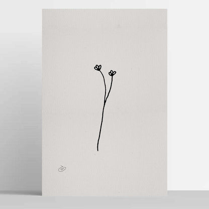 פוסטר One Line Flower - Emma Poster ציור מקורי של גאיה המקדם את המודעות לאלימות בין בני זוג בכלל וכלפי נשים בפרט