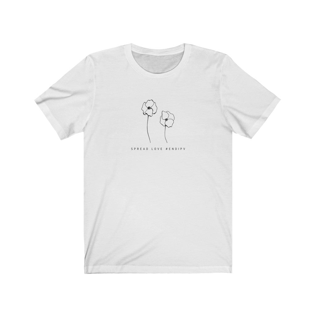 Gaya's Drawing One Line Flower - Poppy Tee | חולצה קצרה יוניסקס