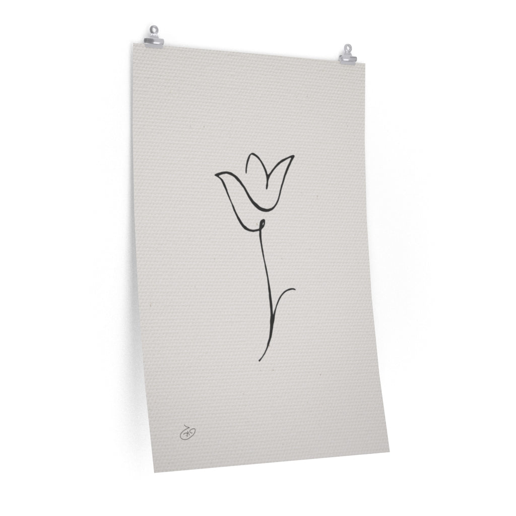 פוסטר One Line Flower - Harper Poster ציור מקורי של גאיה המקדם את המודעות לאלימות בין בני זוג בכלל וכלפי נשים בפרט