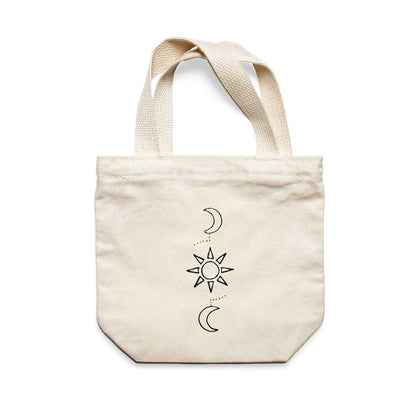 תיק צד לנשים וגברים מבד 100% כותנה טבעית בעיצוב Sun&Moons Tote Bag מציור מקורי של גאיה