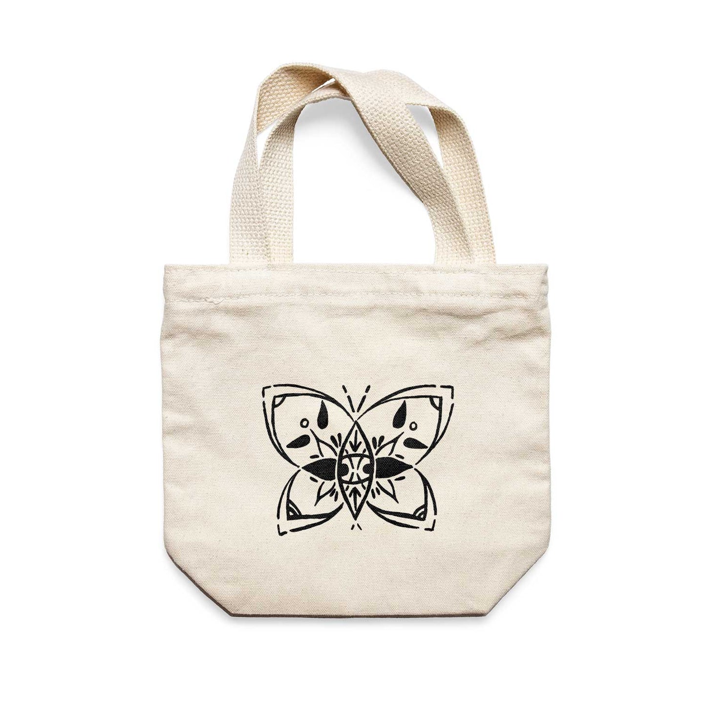 תיק צד לנשים וגברים מבד 100% כותנה טבעית בעיצוב Butterfly Tote Bag מציור מקורי של גאיה