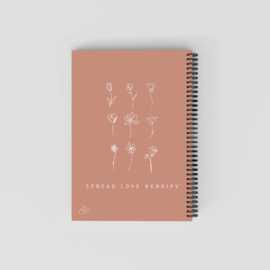 9 One Line Flowers Notebook | Gaya's Drawing | מחברת ספירלה עם הציורים של גאיה